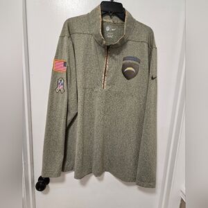 LA Chargers NFL Salute To Service Nike 1/4 Zip Pullover Olive Mens Sz XXL